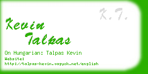 kevin talpas business card